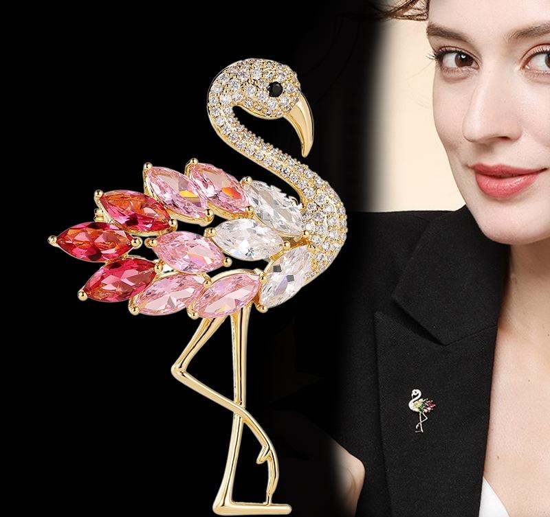 Rhinestone peacock Brooch